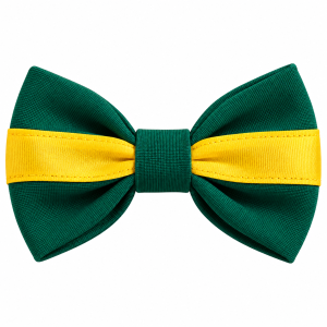 Small Green with Yellow Bow Hair Clip
