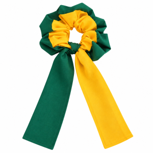 Green & Yellow Scrunchie with Tail