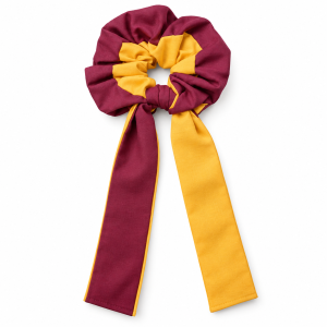 Maroon & Yellow Scrunchie with Tail
