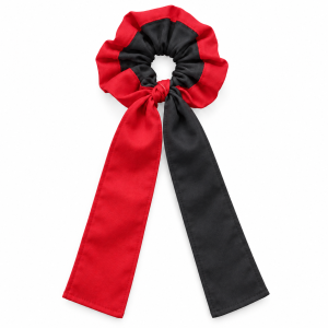 Red & Black Scrunchie with Tail