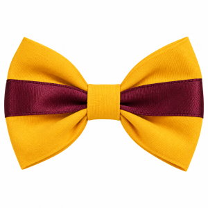 Small Yellow with Maroon Bow Hair Clip